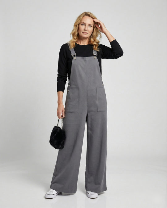 Damen Latzhose mit weitem Bein