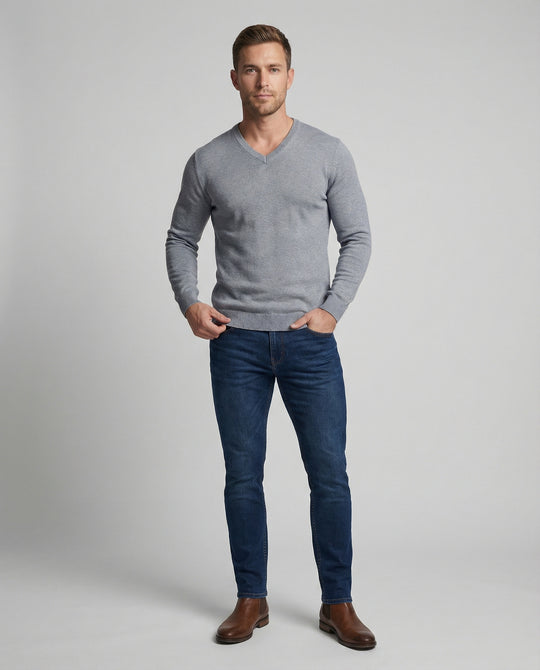 Herren V-Ausschnitt Feinstrickpullover R&B