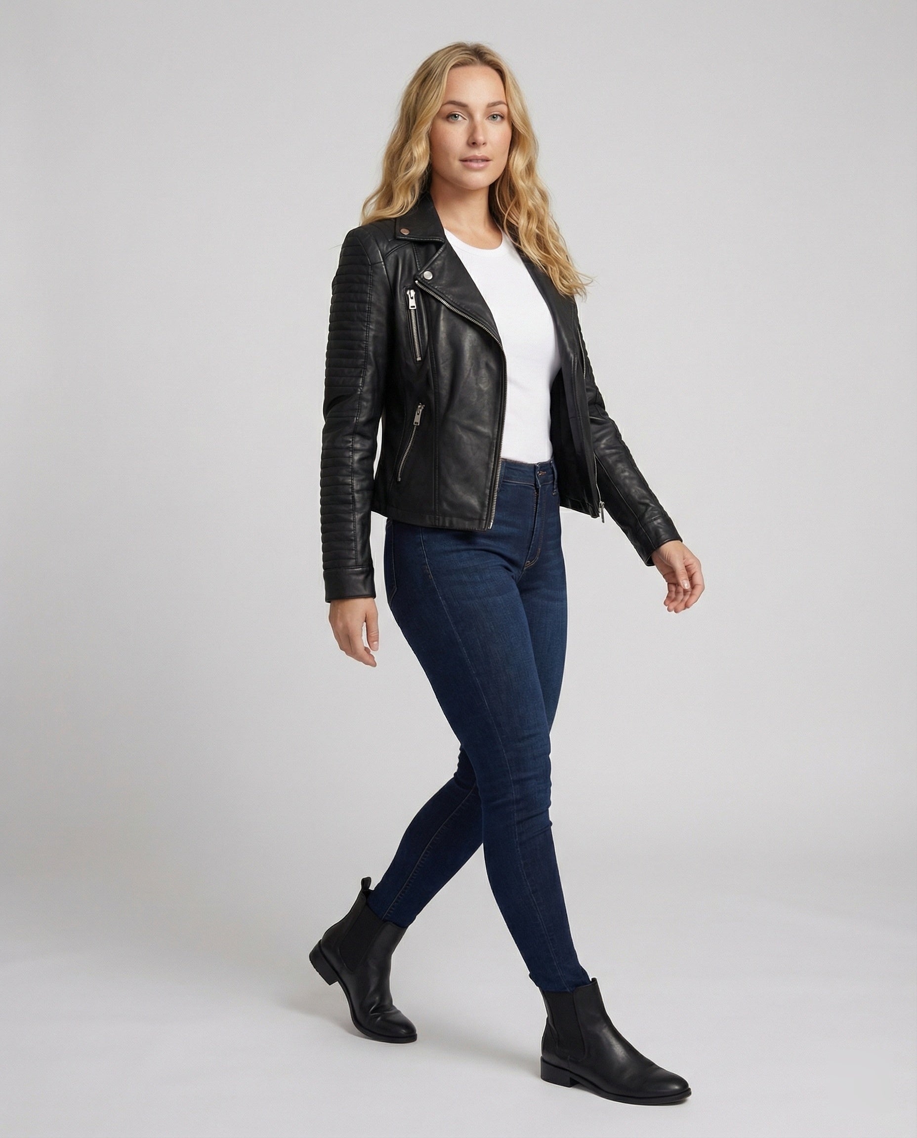 R&B | Damen Lederjacke Stilvoll Zeitlos