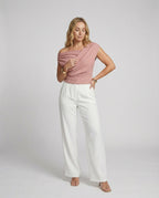 Damen Elegantes Drapiertes Oberteil mit asymmetrischem Schnitt R&B