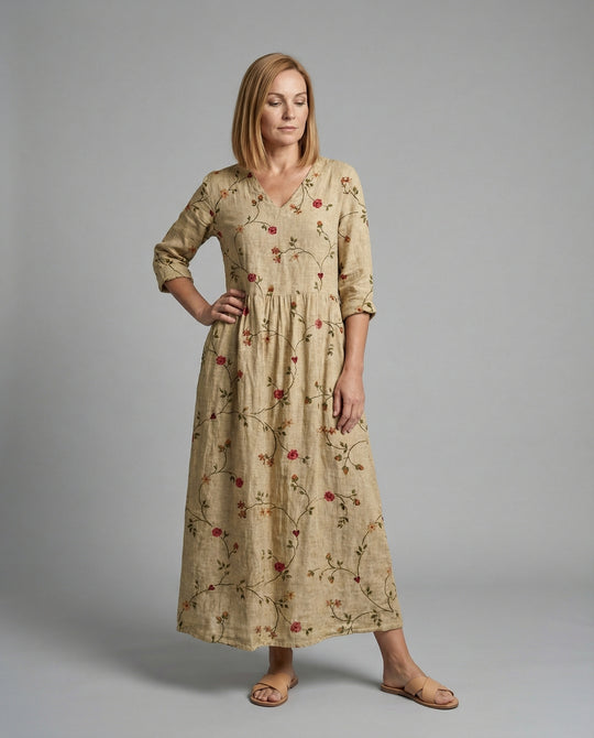 A-Linie Maxikleid Damen Mit Taschen