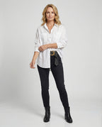 Damen Bluse Seidenoptik Oversize