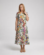 Damen Maxikleid floral asymmetrisch
