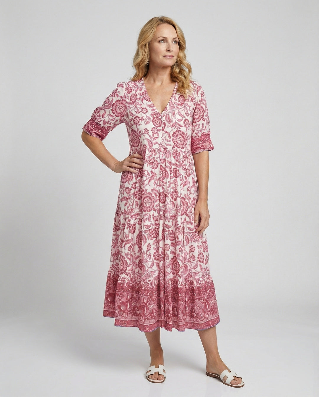 Damen Maxikleid mit Blumenmuster