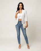 Damen Elegante Blazerjacke mit Lochmuster und tailliertem Schnitt R&B