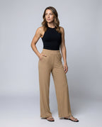 Damen elegante weit geschnittene Sommerhose mit feiner Rippstruktur R&B
