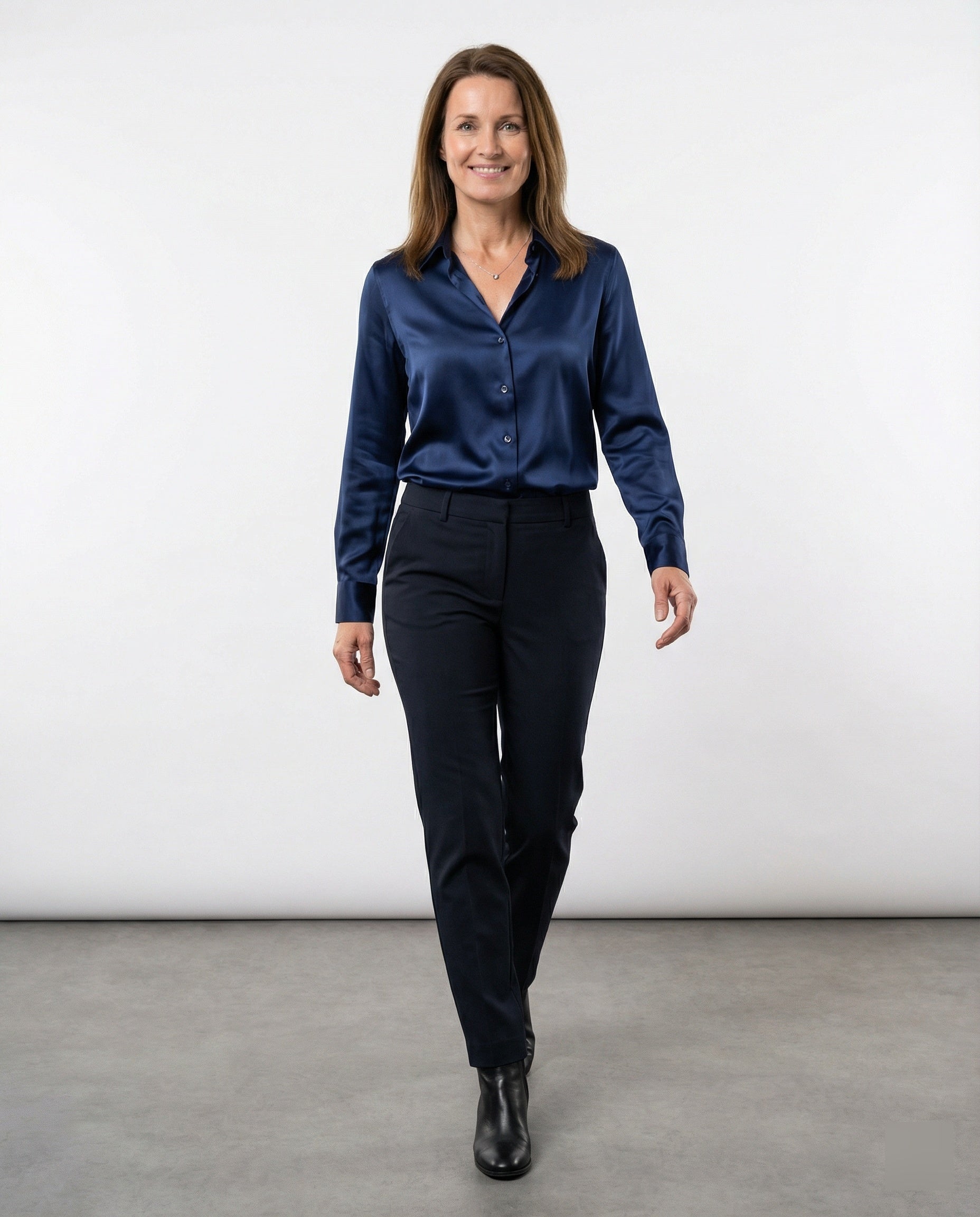 Bluse Damen Satin Seidig