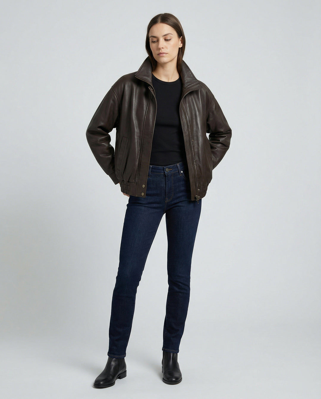 Damen Bikerjacke aus PU-Lederimitat