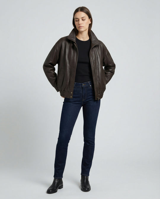 Damen Bikerjacke aus PU-Lederimitat