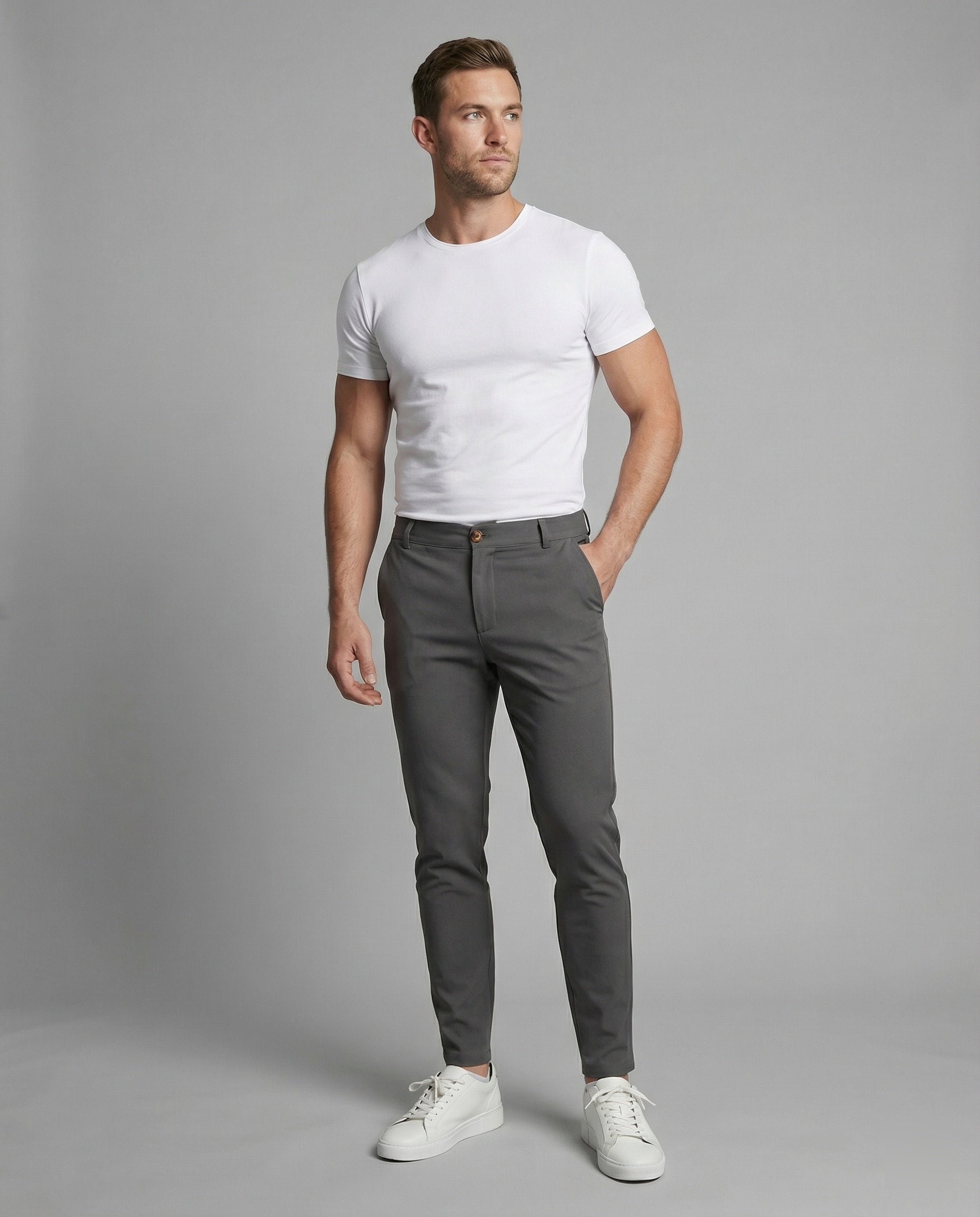 Herren Chinohose Slim Fit elastisch