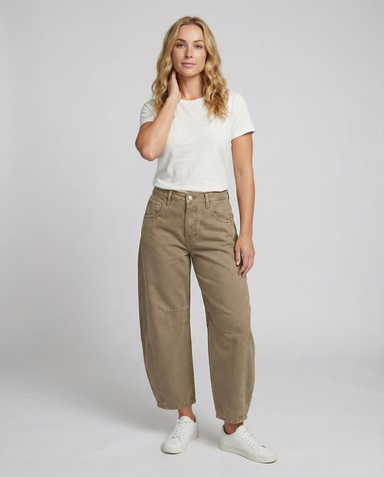 R&B | Damen Trendy Weite-Bein Hose Denim