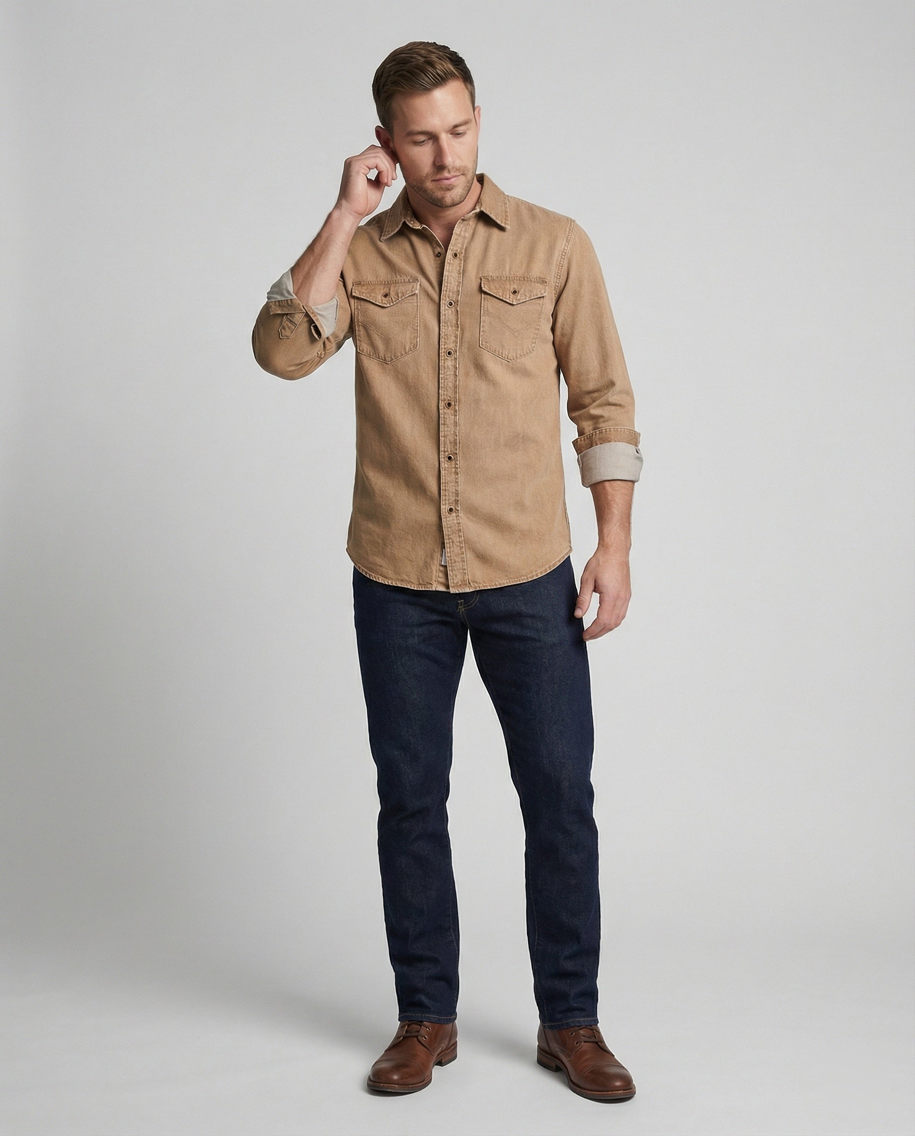 Herren Jeanshemd mit Brusttaschen