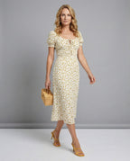 Damen Maxikleid romantisch Smok