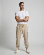 Herren Cargo-Jogginghose mit seitlichen Reißverschlusstaschen und elastischem Bund R&B