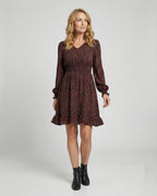 Damen A-Linie Kleid mit Smokbund