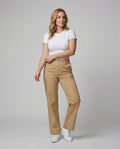 Damen weite Stoffhose mit elastischem Bund