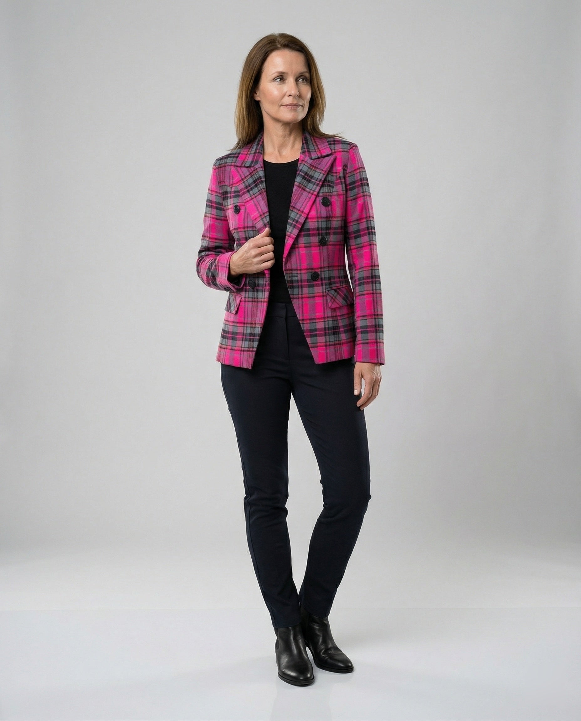 Damen Karierter Blazer mit modernem Schnitt