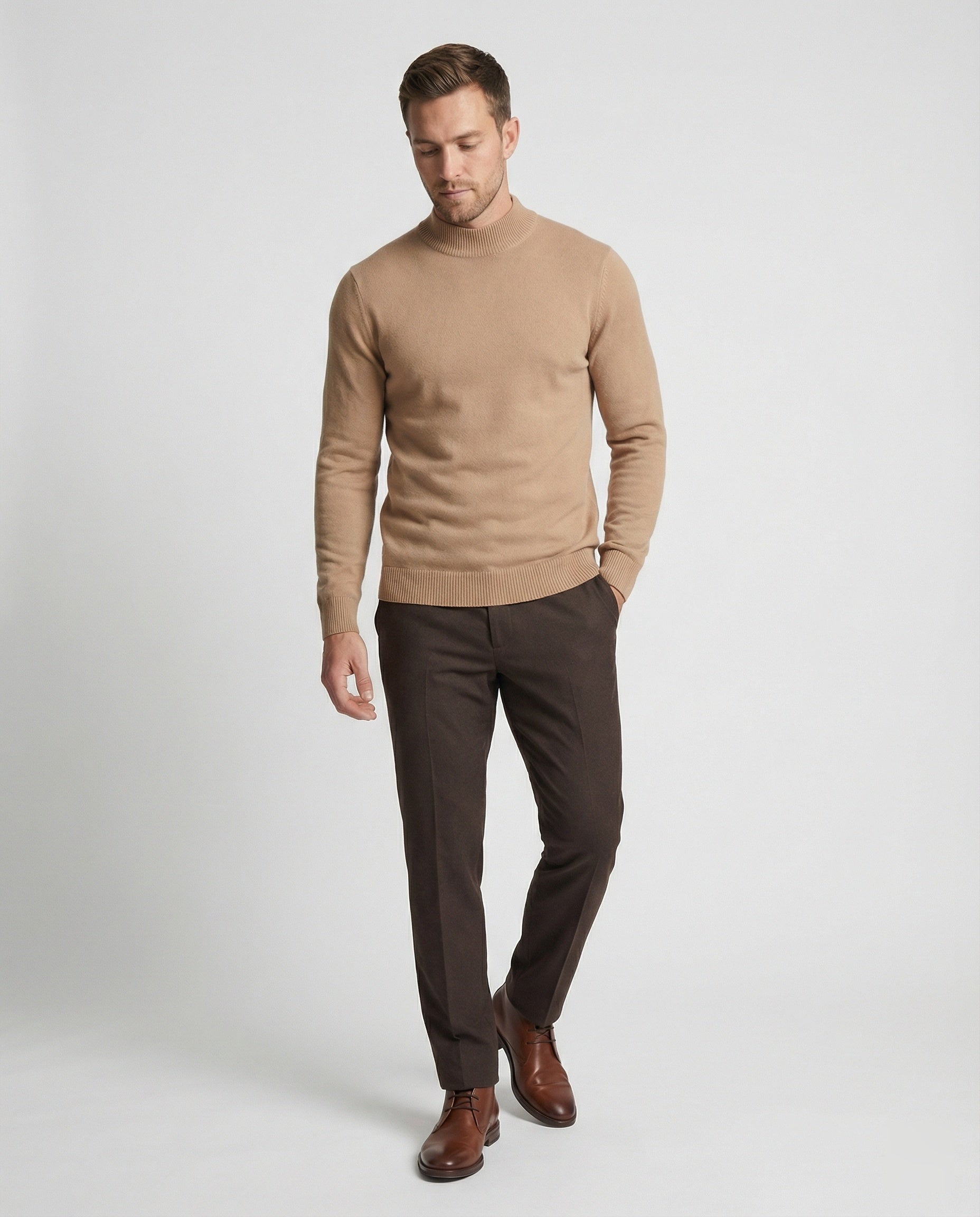 Herren Strickpullover mit Stehkragen