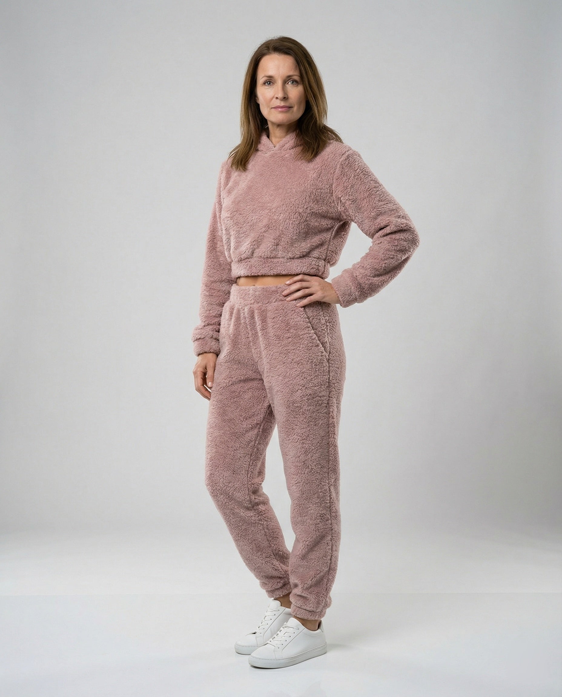 Damen Lounge-Anzug mit Cropped Jacke