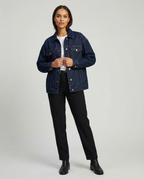 Übergangsjacke Damen Denim mit weitem Schnitt und Taschen