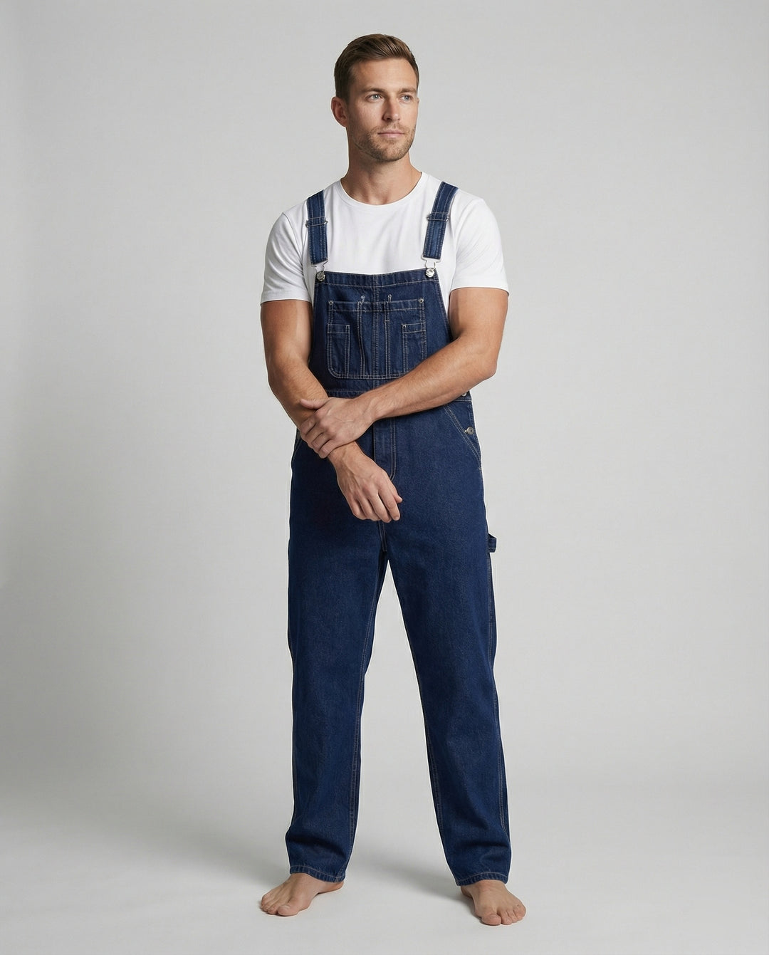 Herren Jeans Latzhose mit Geradem Bein
