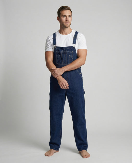 Herren Jeans Latzhose mit Geradem Bein