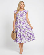Damen Sommerkleid knielang mit Volant