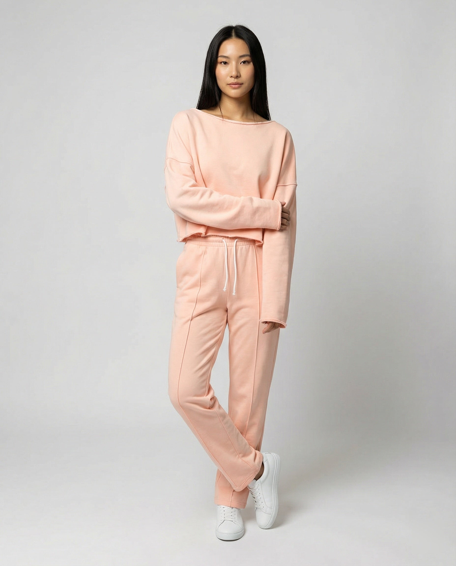 Damen Casual Sweatshirt und weit geschnittene Hose Set