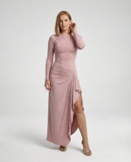 Damen Wickel-Abendkleid lang mit Schlitz