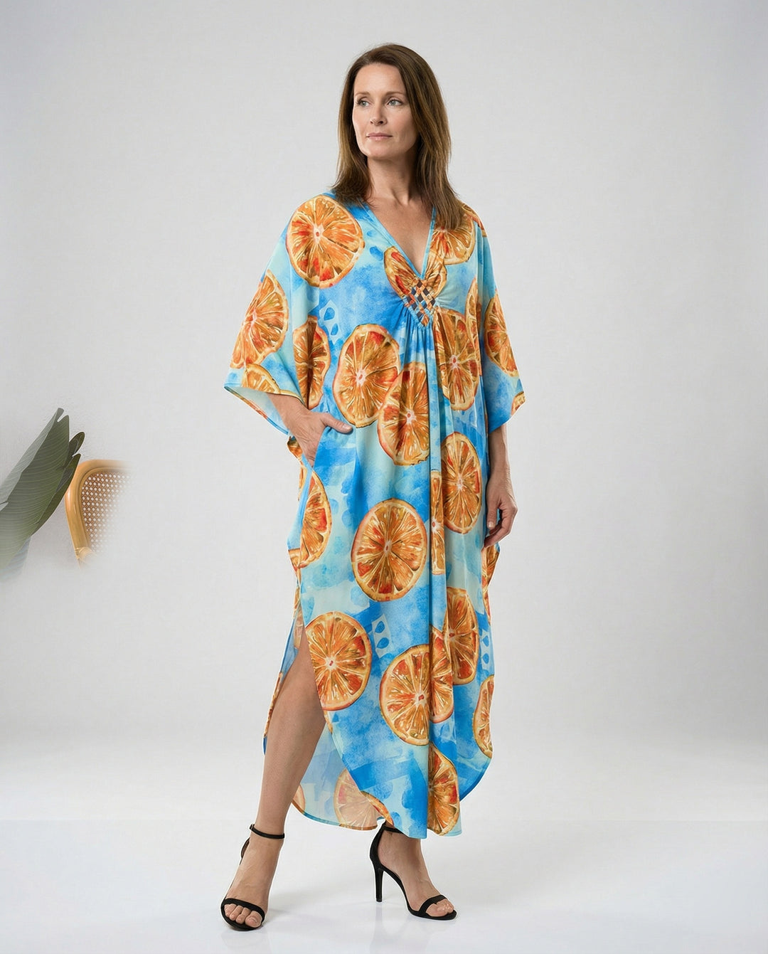 Damen Maxikleid Kaftan Sommer