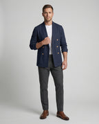Herren Leichte Leinenjacke mit doppelter Knopfleiste