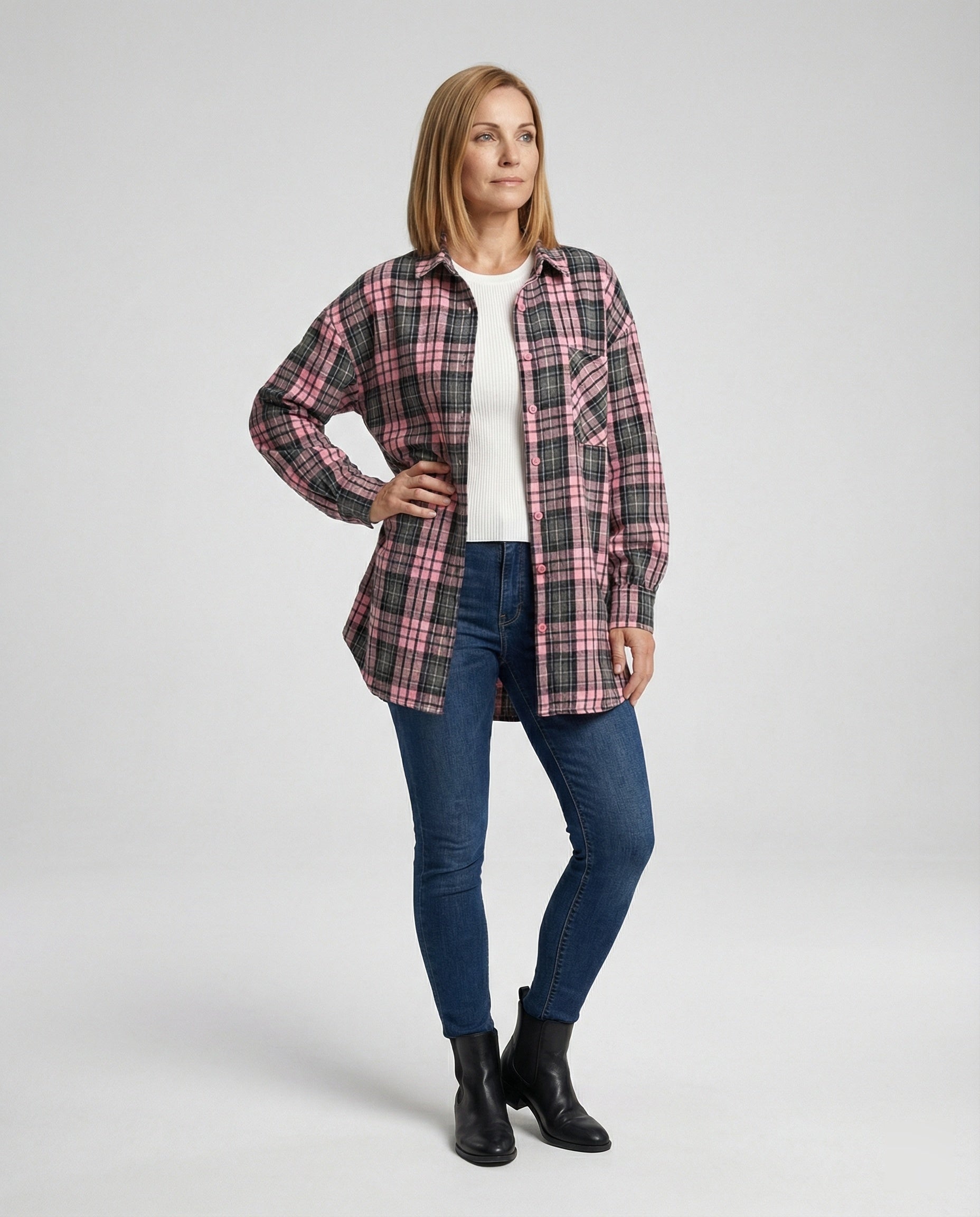 Damen Hemdjacke Flanell lang