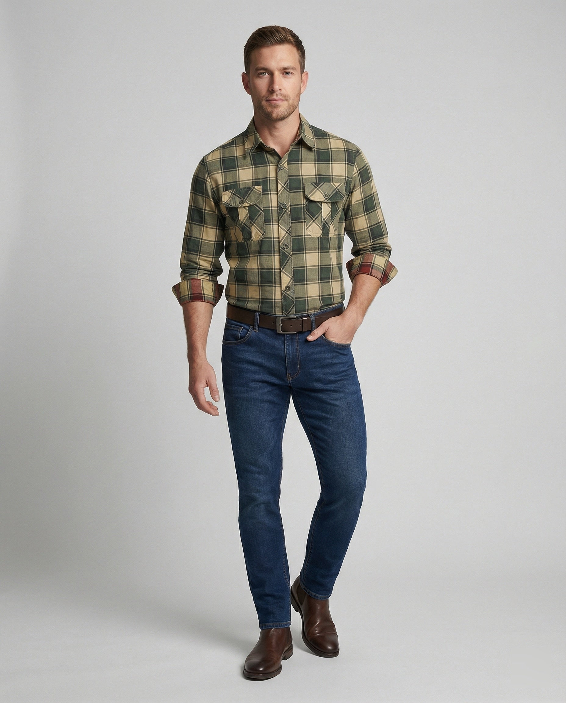 Herren Langarmhemd Herren Flanell