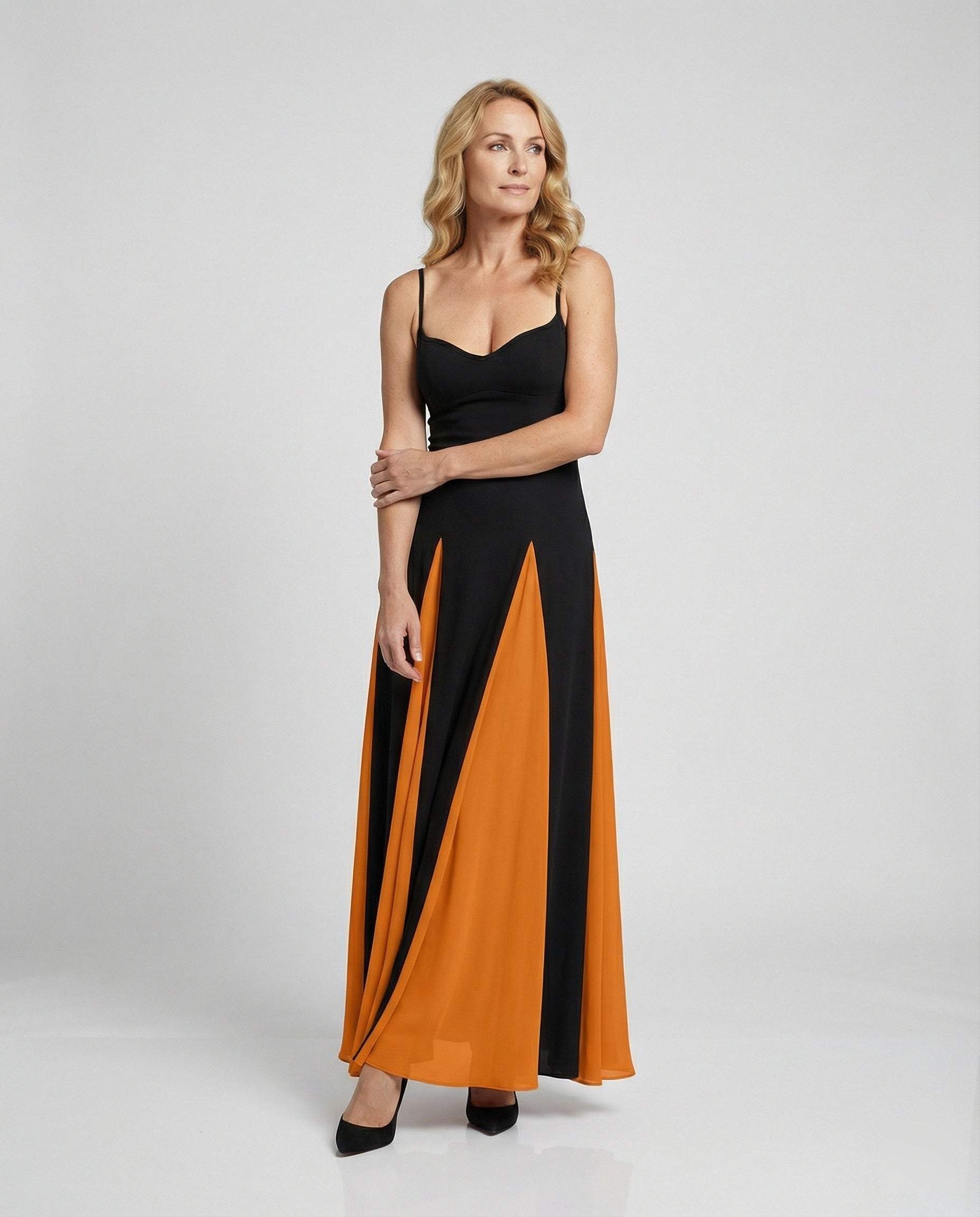 Damen Abendkleid lang mit hohem Schlitz