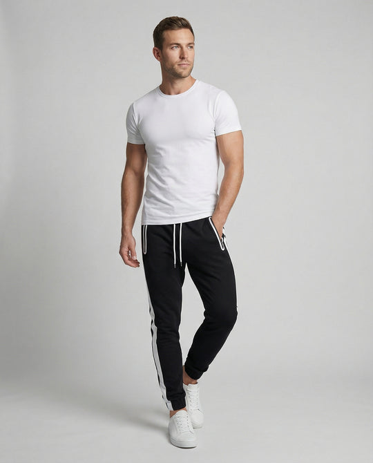 Herren sportliche Jogginghose mit innovativen Seitentaschen R&B