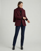 Damen elegante Blazerjacke mit abnehmbarem Schal