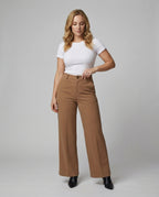 Damen Weite Stoffhose High Waist