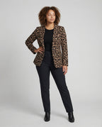 Damen Modischer Blazer im Leo-Design mit schlankem Schnitt