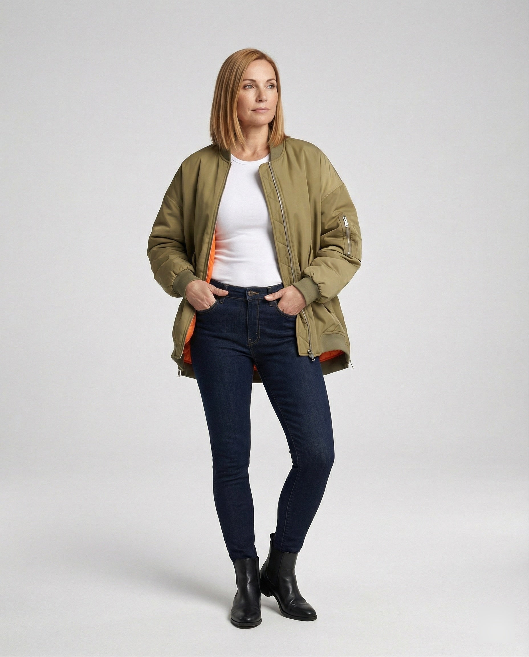 Damen gefütterte Bomberjacke