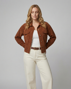 Damen Baumwollcordjacke mit Taschen und Knopfverschluss R&B