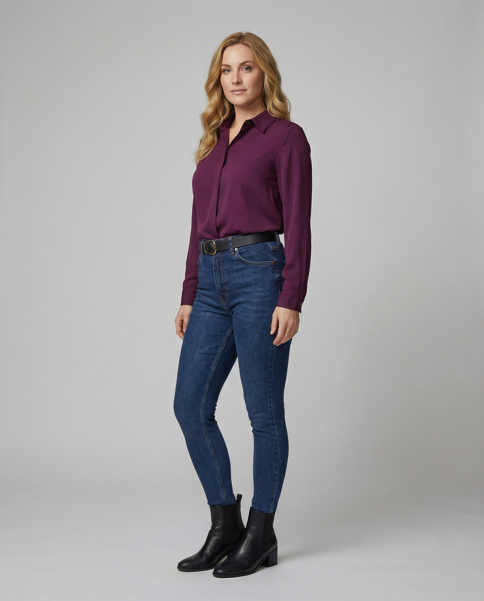 Damen Hemdbluse elegant mit luxuriösem Glanz