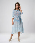 Maxikleid Damen Floral Leinenmix