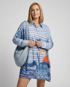Damen Tunika Hemdkleid oversized