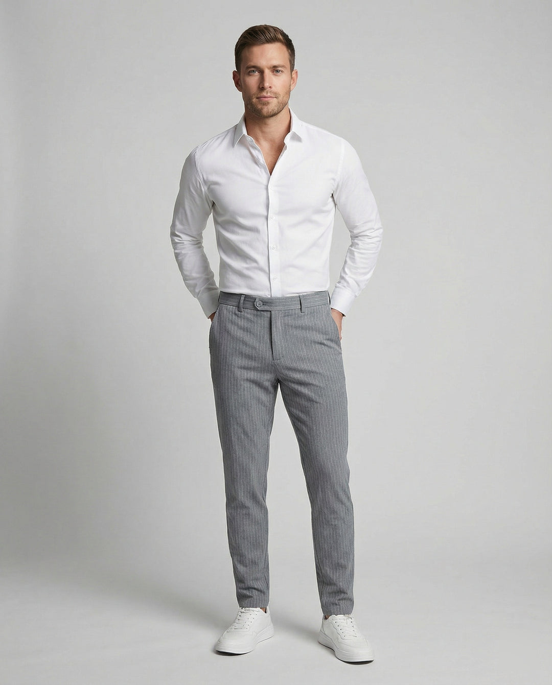 Herren Anzughose Nadelstreifen mit Stretch