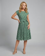 Damen Midi-Kleid mit Taillengürtel