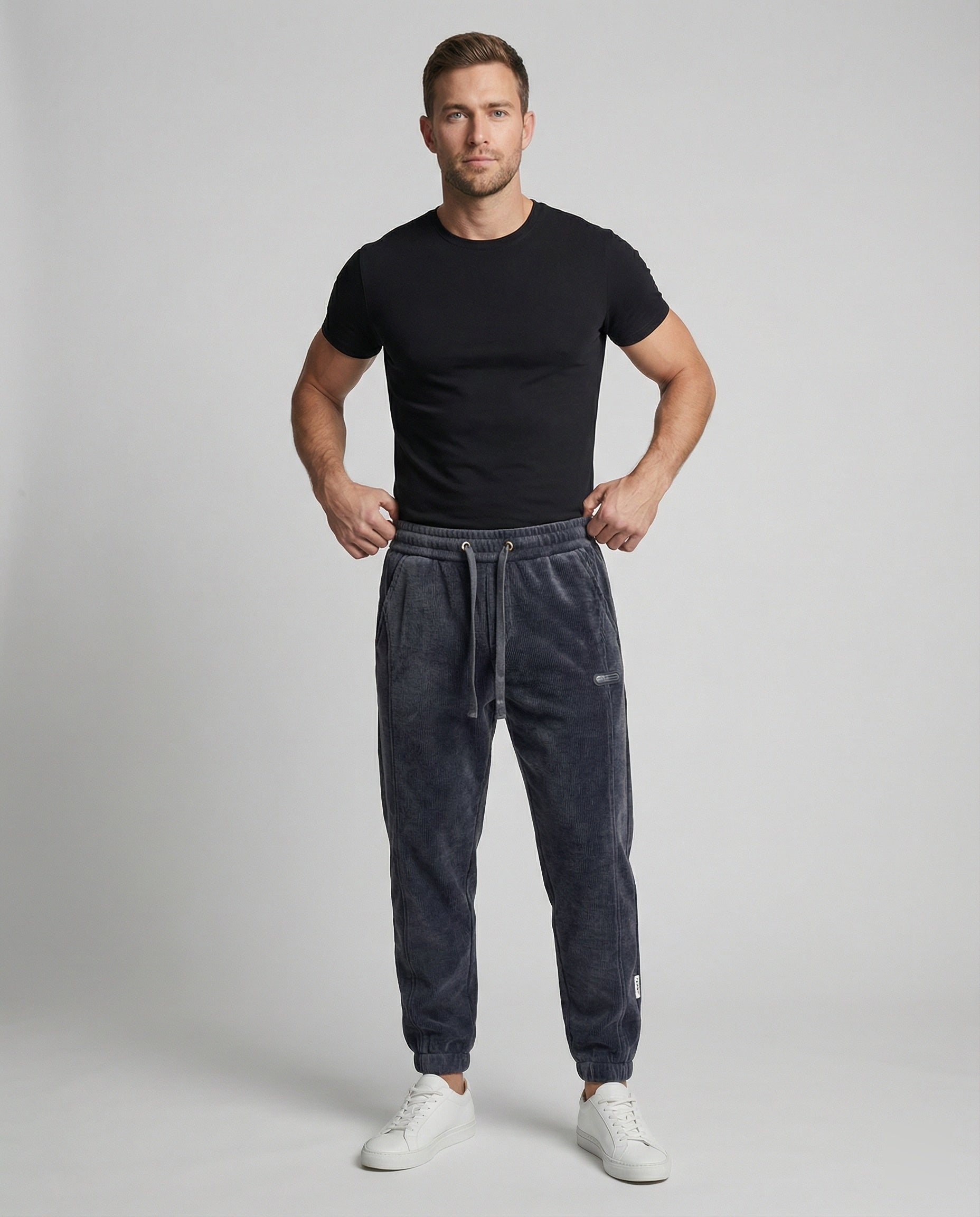 Herren Jogginghose gerippt schmal