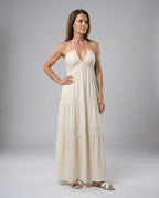 Damen Maxi-Kleid mit fließendem Rock