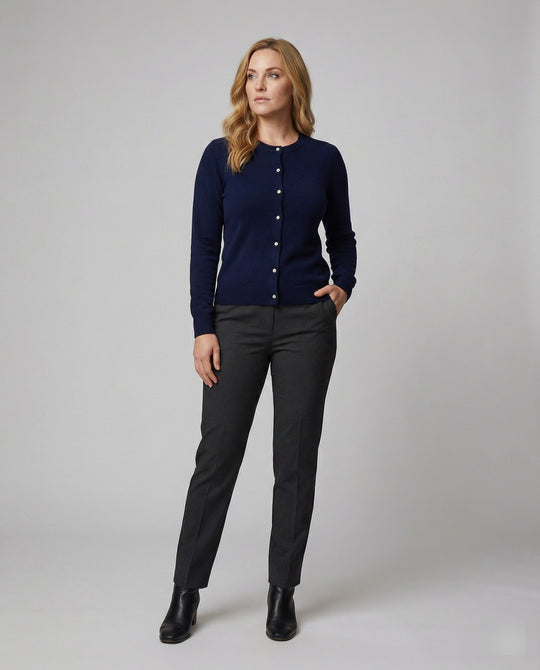 Damen Feinstrick Cardigan mit Knopfleiste und weichem Material R&B