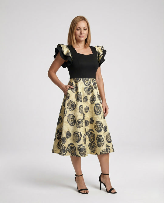 Damen Midikleid herzförmig elegant