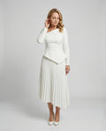 Damen Midikleid asymmetrisch mit Schößchen